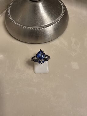 Blue Teardrop Crystal Ring - Women's Jewelry